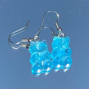 Blue gummy bear earrings